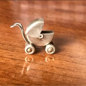 SOLD Vintage Sterling Silver Baby Buggy Charm